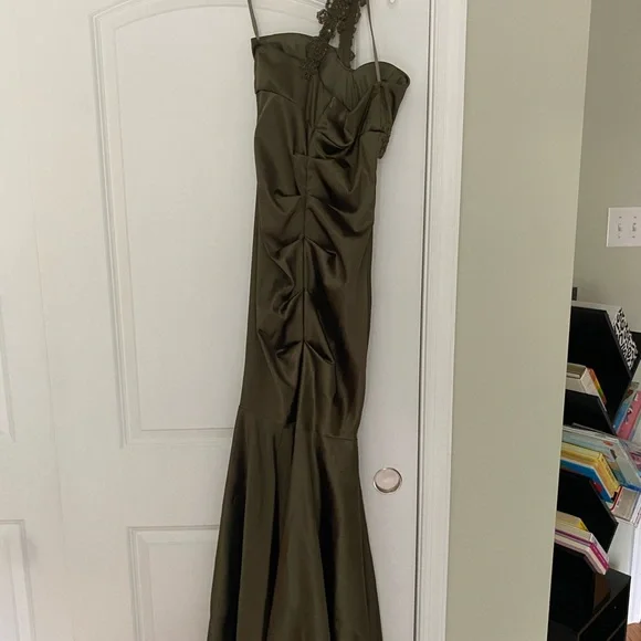 Cache Olive Green Prom Dress - Picture 4 of 11